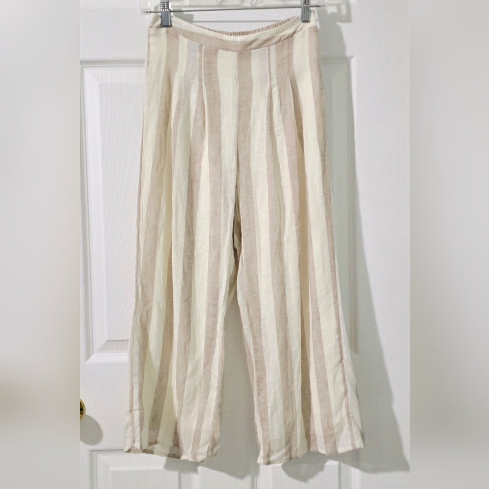 NEW! Sienna Sky Women's Wide-Leg Linen Trouser Pants Size S Petite